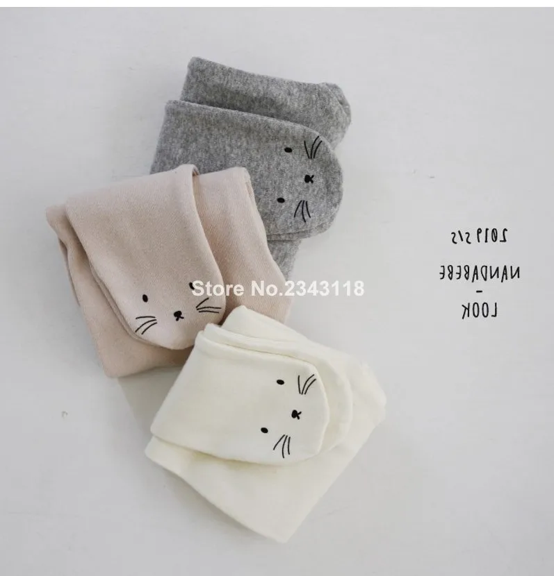 

Autumn 2019 Infant Kids Cotton Cute Cartoon Cat Leggings Baby Girls All-match Casual Render Pants 0-2y