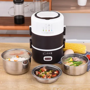 

Electric Lunch Box Mini Rice Cooker Electric Pot Food Heater Small Portable Multi Cooker Egg Steamer Stainless Steel Hotpot Soup