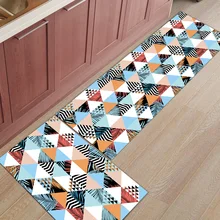 Абстрактная Геометрия с акварельные изображения 2 шт. коврик для кухонных дверей для входного пути загрузки скребок для обуви аксессуар