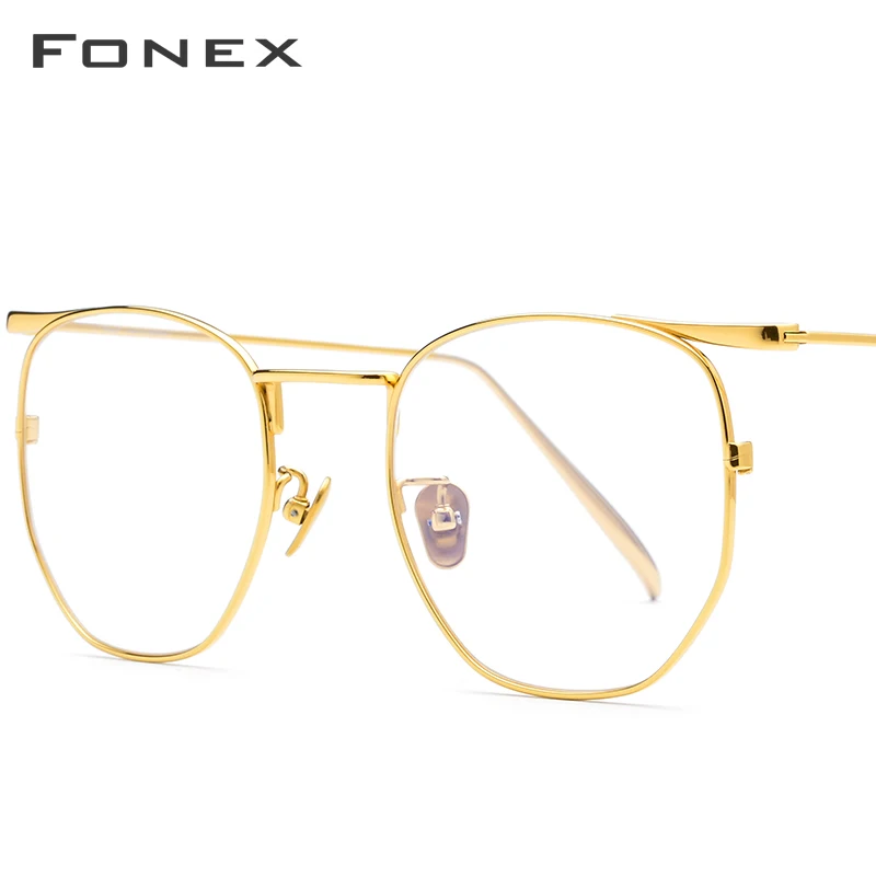 

FONEX B Titanium Eyeglasses Frame Women Prescription Ultralight Retro Polygon Glasses Men Spectacles Myopia Optical Eyewear 885