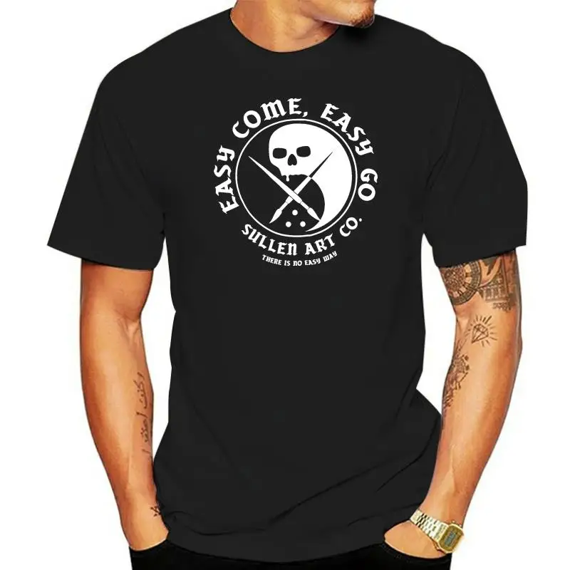 Черная футболка с логотипом Sullen Easy Come Yin Yang Paintbrush Tattoo Artist S-3xl высокого качества