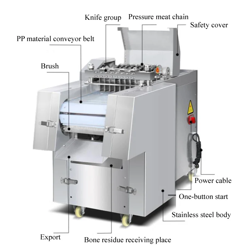 Commercial Chicken Nugget Cutter Machine Fish Meat Bone Cube Cutting Slicing Dicing Machine 2