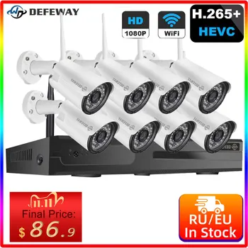 

DEFEWAY 8CH H.265+ Wireless NVR Kit 1080P CCTV System 2MP IP WIFI Camera Security Video Surveillance Kit Hot Sale Clearance