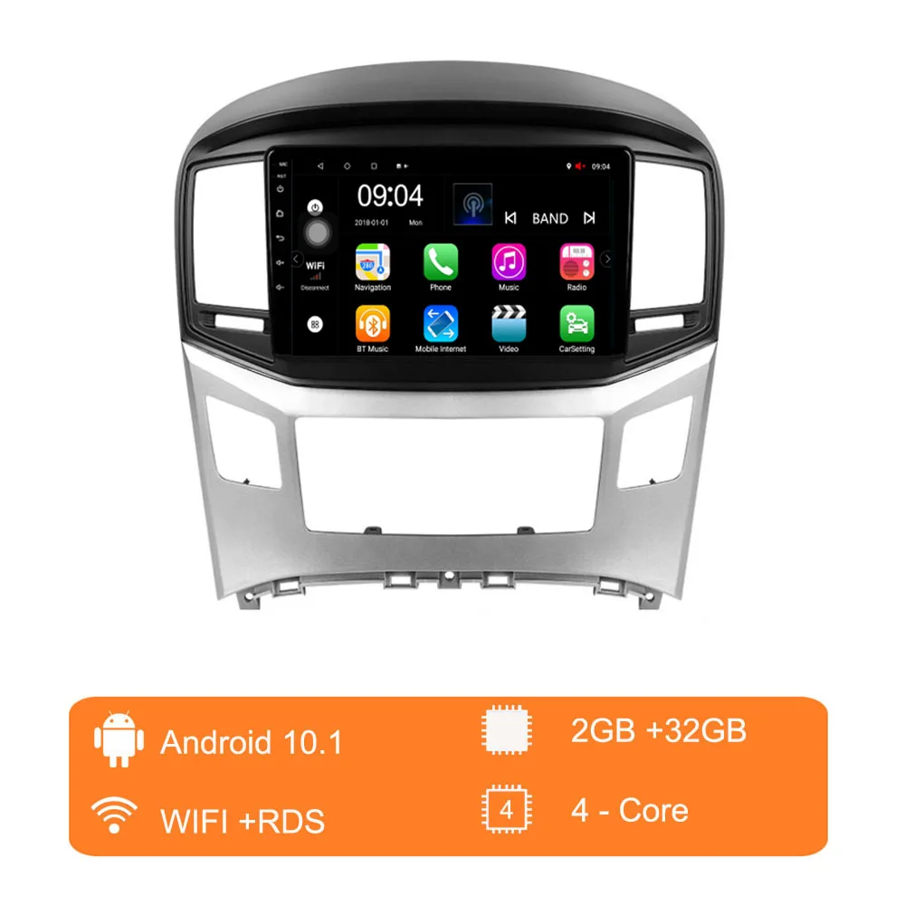 STZYY Estéreo para automóvil Android 8.1 Navegación GPS para Hyundai H1 2015-2018 Control de Volante con Bluetooth Mi Radio con Reproductor Multimedia con Pantalla táctil Completa de 9 Pulgadas 