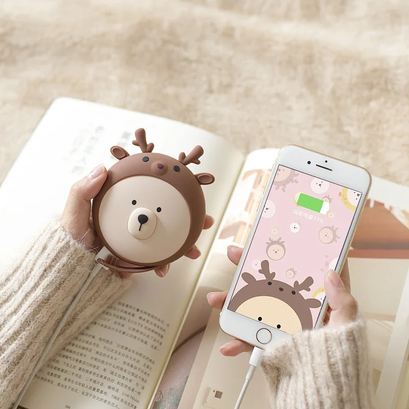 

Charging hand warmers charging treasure electric heating treasure Meng Meng mini cute portable portable small dual-use hand warm
