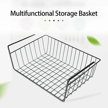 

Iron Cupboard Hanging Basket Closet Shelf Hook Cabinet Storage Rack Holder Bathroom Kitchen Cupboard Organizer Accessories