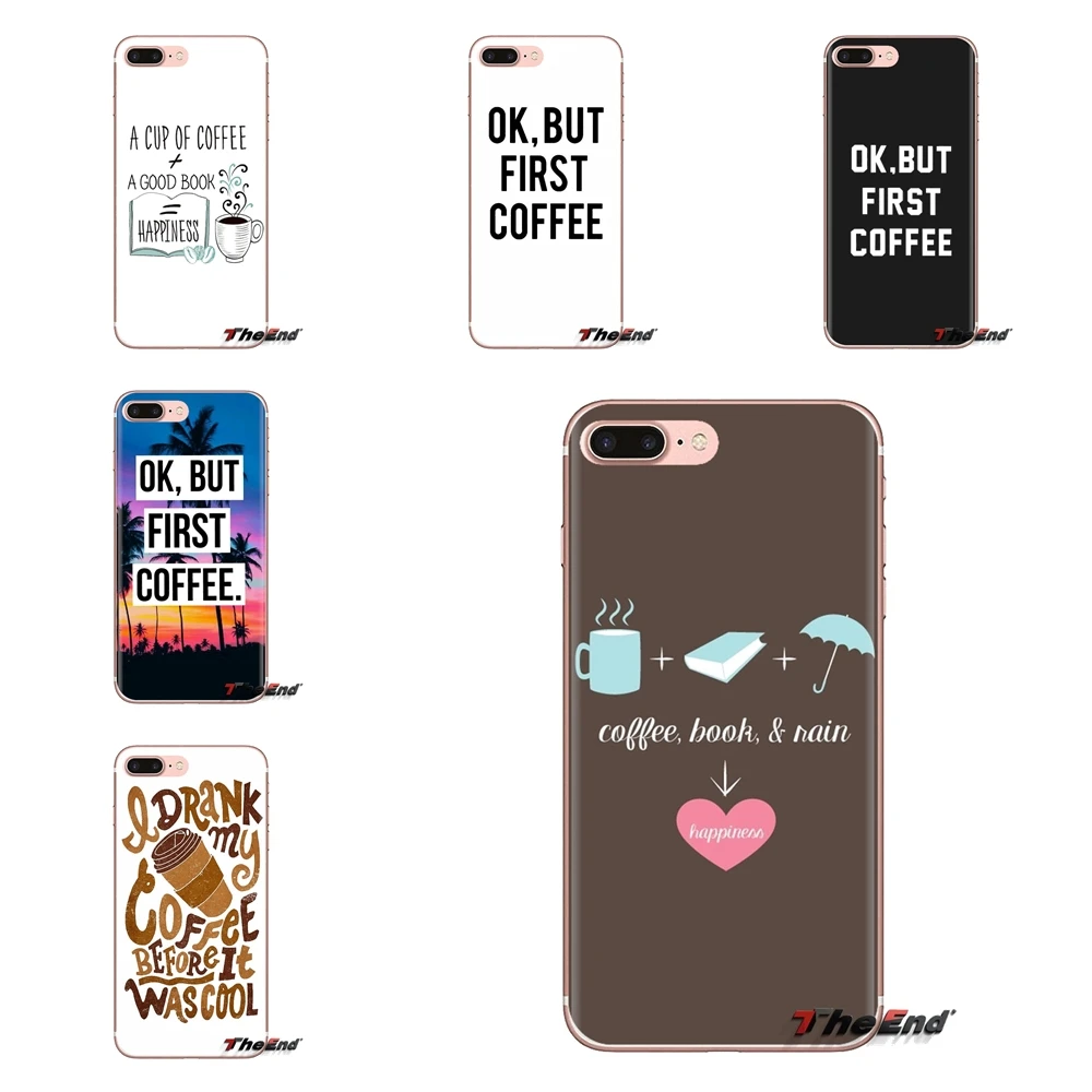 Ok But First Coffee book открытка TPU прозрачные чехлы для Samsung Galaxy A3 A5 A7 A9 A8 Star A6 Plus 2018 2015 2016 2017 |