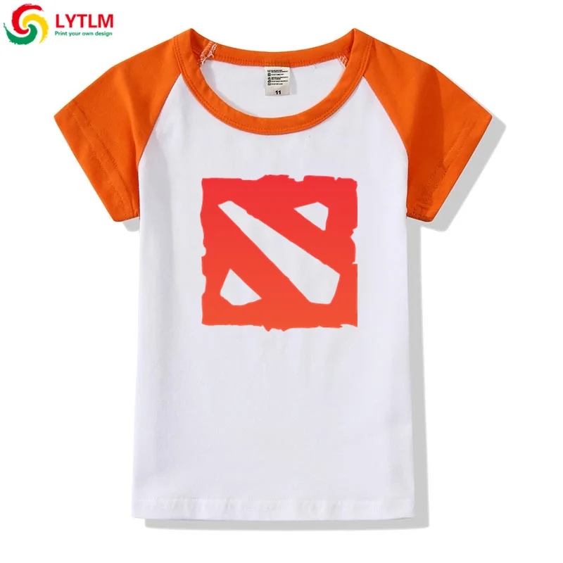 LYTLM Dota/2 футболки Летние Стильные Свободные Детские футболки с короткими рукавами для девочек футболки для маленьких мальчиков винтажная детская футболка - Цвет: DXCJ LYCRA Orange