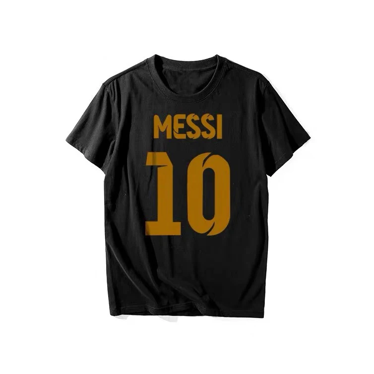 

NEW Lionel Messi T Shirt Barcelona Men's Short Sleeve Messi T-shirt 100% Cotton Tshirt Tops Argentina Jersey For Fans Tee TShirt