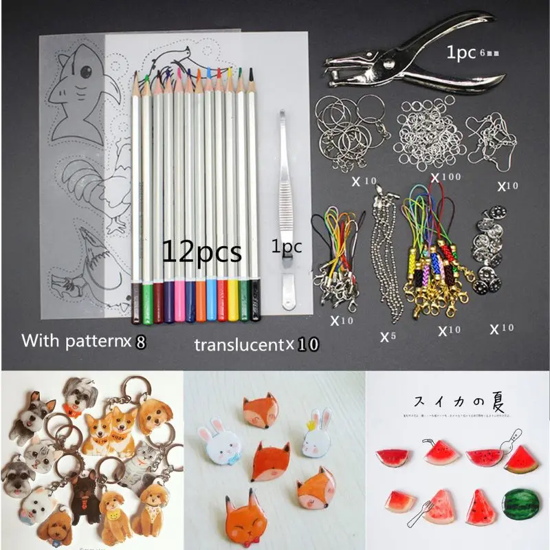 Sheet-Kit Shrink-Film-Paper Heat-Shrinky-Sheets Creative-Pack Plastic Blank Or with Patter