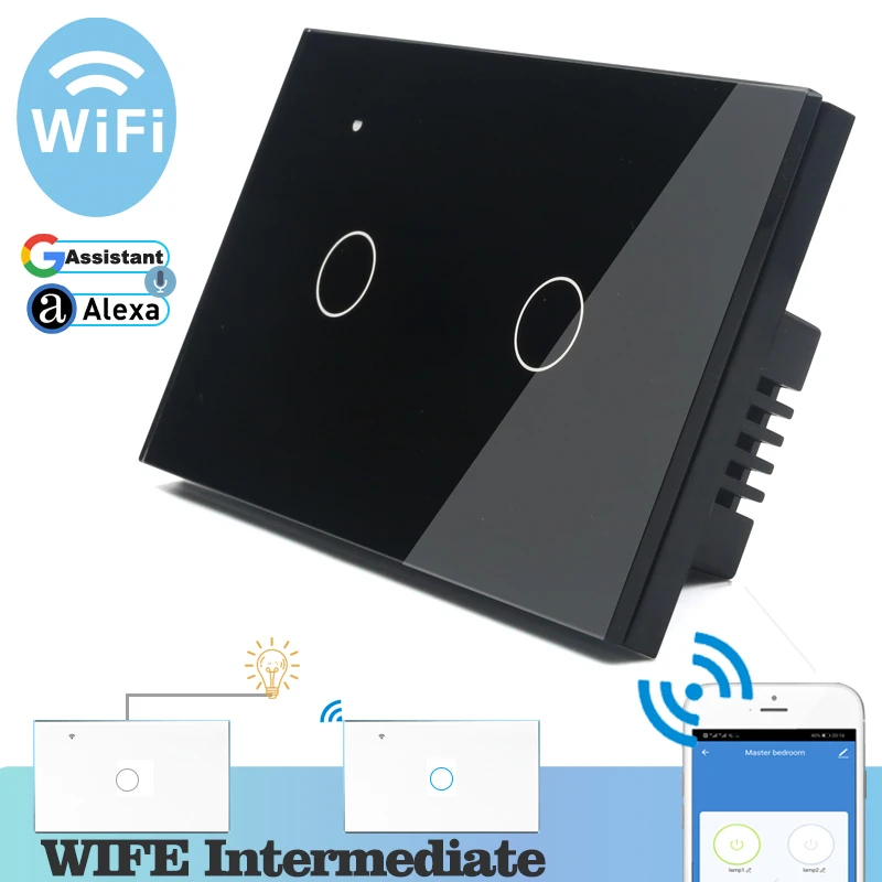 Настенный сенсорный выключатель с Wi Fi 118*72 мм|Выключатели| |
