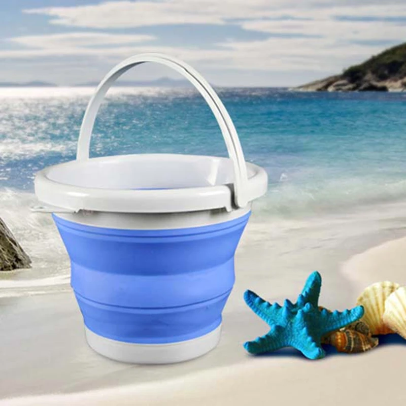 Portable Folding Bucket Foldable Basin Tourism Outdoor Folding Bucket with Lids Fishing Camping Car Wash Bucket Outdoor Camping