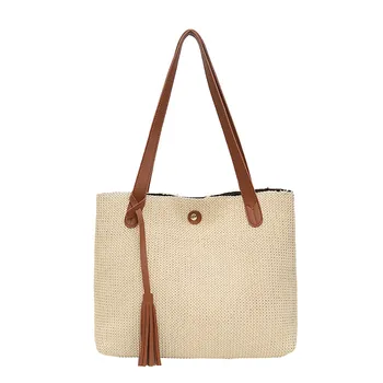 

Women Straw Simple Versatile Shoulder Bag Large-capacity Fashion Straw Handbag