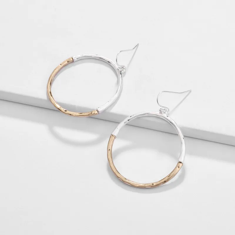 

JOOLIM Gold & Silver Round Dangle Earring Drop Earring