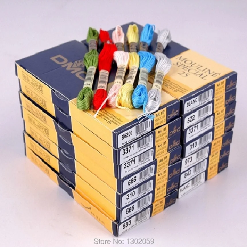 

50 pcs/lot 100% Cotton DMC Cross Stitch Embroidery Thread Floss