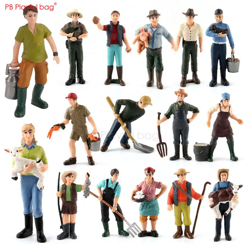 

Playful bag Sandplay Simulation model Farm Shepherd Farmer Rancher little figurine Creative ornaments Sandplay Accessories HG22