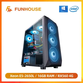 Funhouse Assembled Desktop Computer Intel Xeon E5-2650L 8-Core/RX560 4G/16G RAM 240G SSD Cheap Gaming High Performance Desktop 1