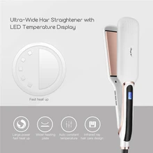 Профессиональный Выпрямитель для волос, бигуди с регулировкой температуры, керамический плоский утюжок, выпрямляющий инструмент для укладки волос, светодиодный display49