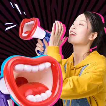 

HOT Fancy Innovative Big Mouth Voice Megaphone Loudspeaker Children Funny Tape Toy Stress Reliever For Children Random Color