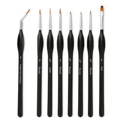 Ensemble de 8 pinceaux en Nylon pour peinture à l'huile acrylique, ligne Fine pour aquarelle, dessin Gouache 