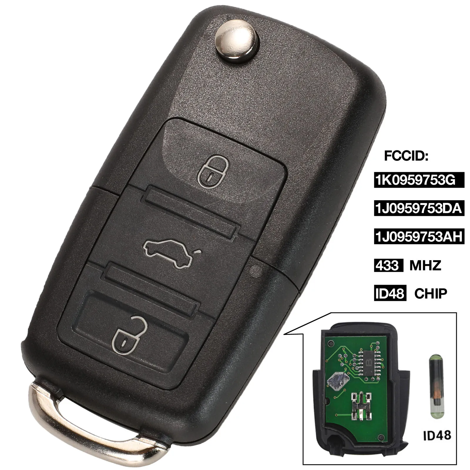 Kutery 5 шт. Автомобильный Дистанционный ключ для 1J0959753AH 5FA008399-10 VW/VolksWagen Passat Bora Polo Golf