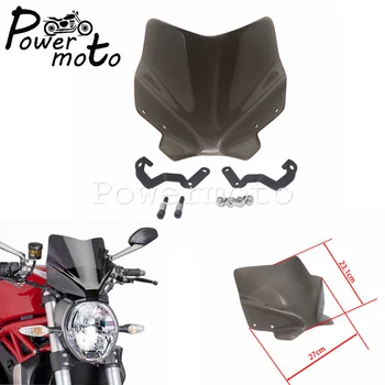 

Motorcycle Smoke Accessories Front Windshield For DUCATI MONSTER 1200 R/S 797/821 2014-2020 Bare Bike Deflector Windscreen