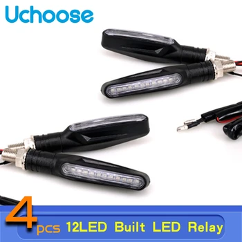 

4PCS Motorcycle LED Turn Signals Light Tail Flowing Water Blinker IP68 Motor Flashing Steering Lights Yellow Indicator Signal