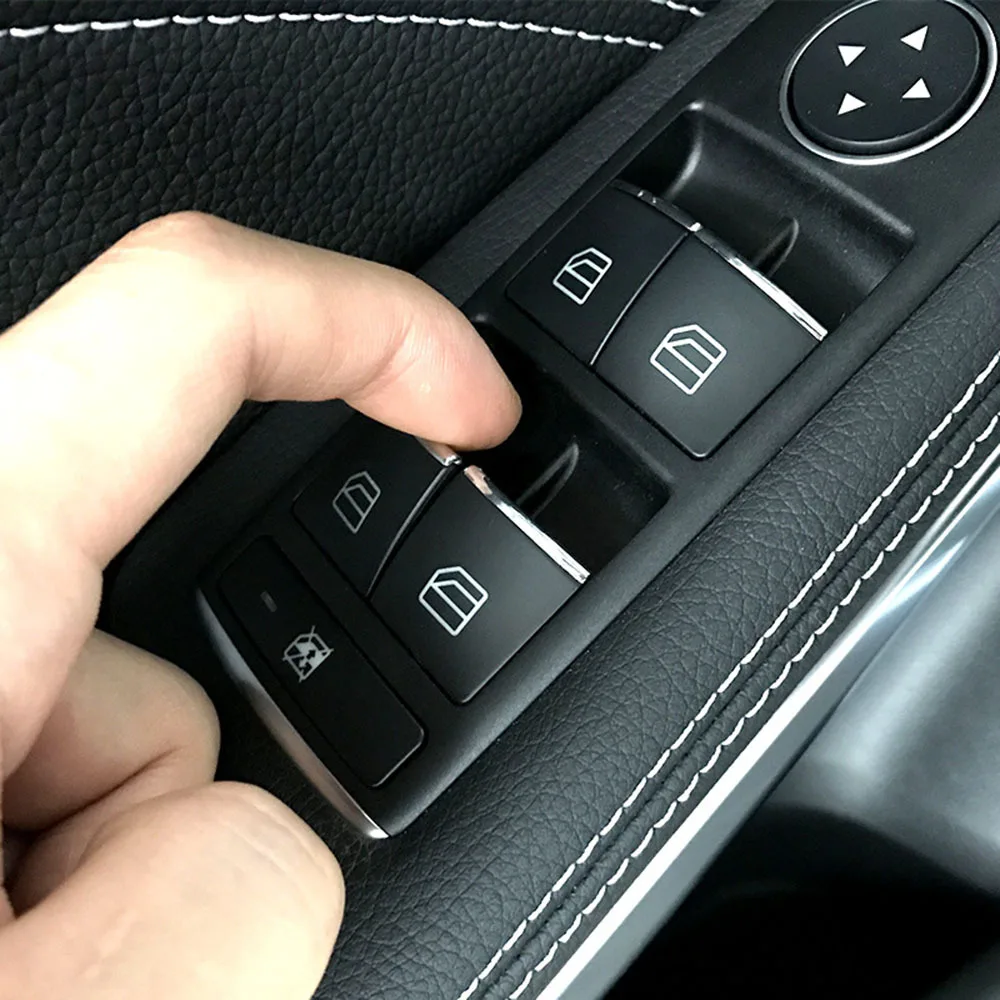Подъемные наклейки для кнопок ABS обрамление с хромированной отделкой для Mercedes Benz E W212 C W204 GLK X204 ML GL W166 X166 оснащение салона машины