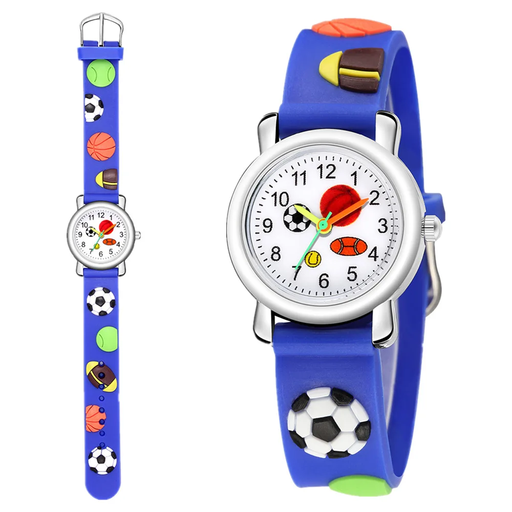 Football Wristwatch Gift Quartz Girls Boys Kids Fashion Children Casual 3D 10pcs/Lot