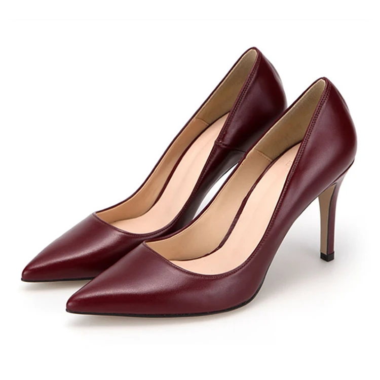 

2020 Autumn Female Pumps Pointed Toe Sexy High Heels Black Wine Red Women Shoes Office Lady Wedding Party Plus Size 34-41 B0021