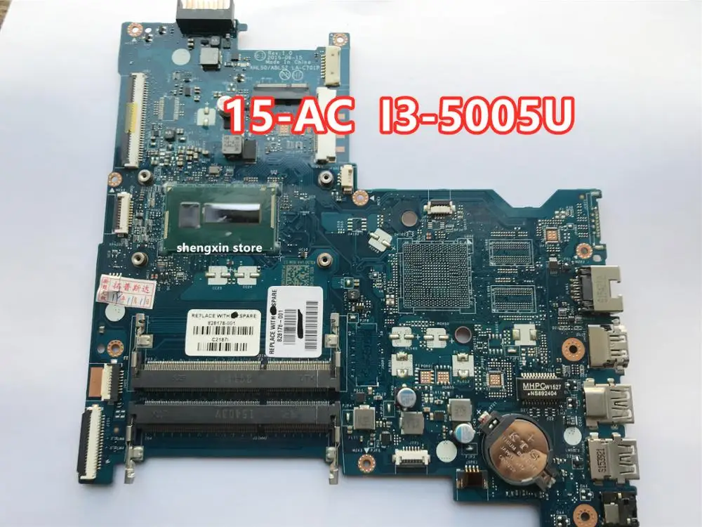 Marca para hp Nova Laptop Motherboard 828178-501 828178-001 I3-5005u La-c701p 15-ac 828178-601