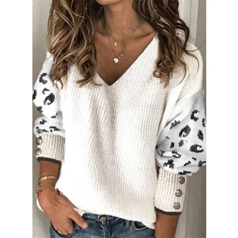 blusas de retalhos de renda feminina outono botões pulôveres de malha inverno elegante sexy com decote em camisola de malha tops jumpers