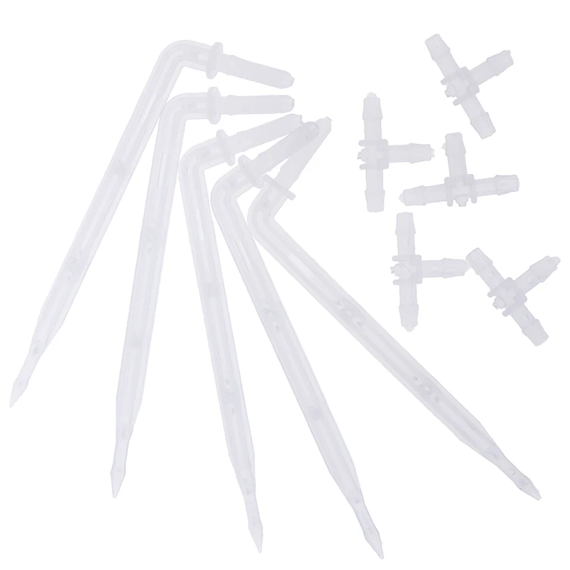 5 Set White Drip Emitter Curved Arrow Dripper Plants Bend Sprinklers Micro Irrigation System connectors for 4/7mm Hose