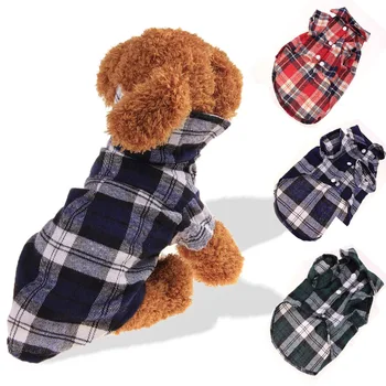 

Fashion Plaid Pet Dog Clothes Spring Autumn Dog Vest Clothes For Small Dogs Chihuahua Yorkshire Puppy Shirts T shirt Cat Vest