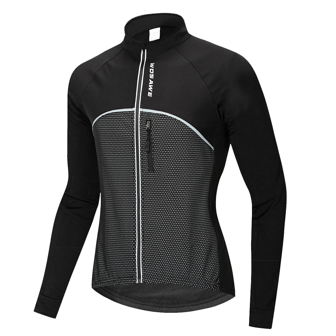 Мужская зимняя теплая велосипедная куртка WOSAWE ветрозащитная флисовая для бега MTB