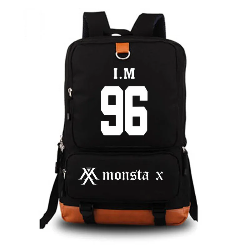 style6 black Monsta x Рюкзак студенческий школьный рюкзак ноутбук рюкзак повседневный рюкзак дорожный рюкзак - Цвет: style6 black