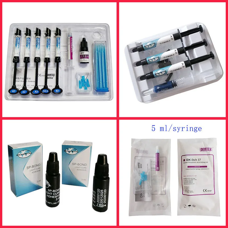 

1 Kit Dental Light-curing Composite Resin, Phosphoric Acid Etching Gel Etchant, Adhesive