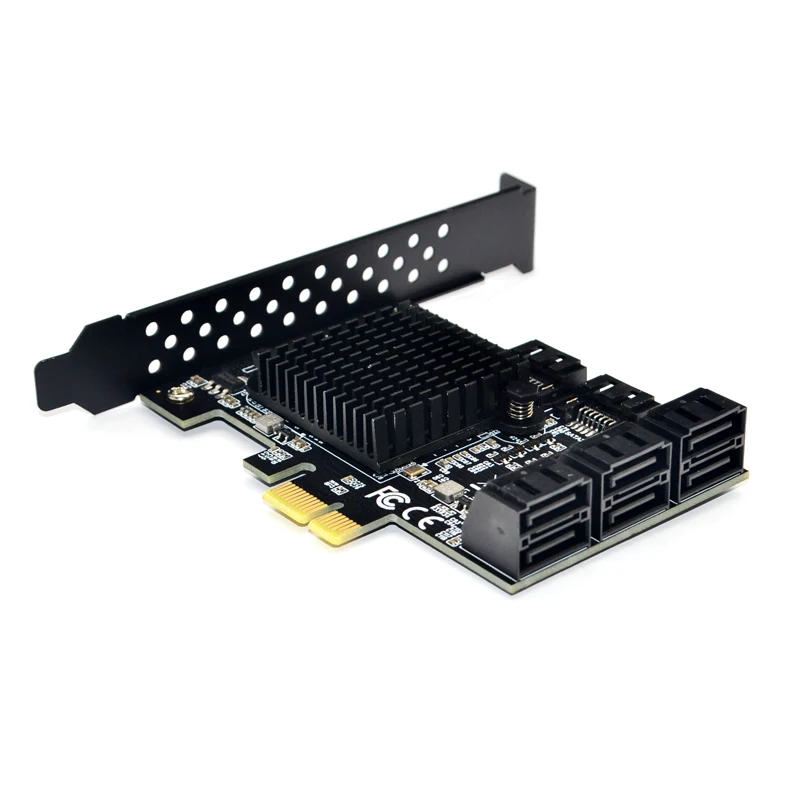 PCIE SATA III 8 Ports Controller Card PCIe 2.0 x1 SATA 6G Expansion Card with Low Profile Bracket Support Win10 PCIE
