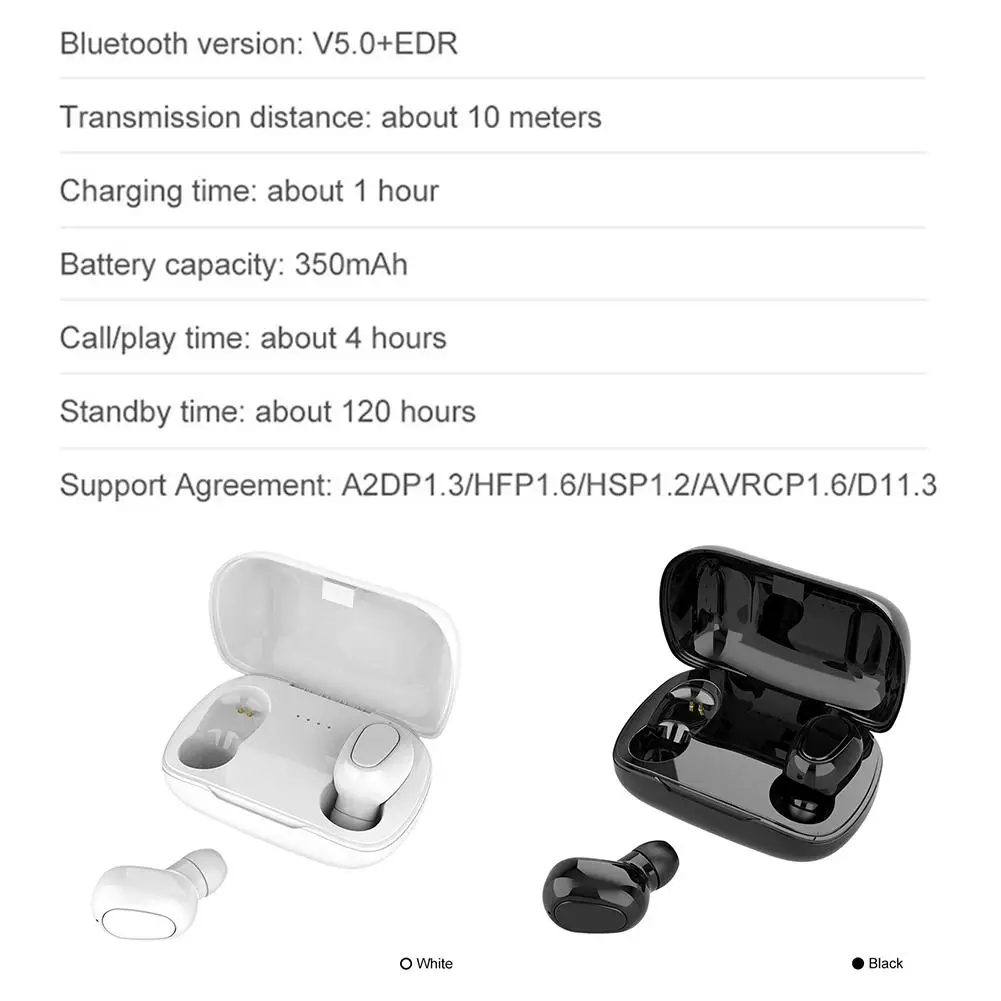 2019 беспроводные наушники Bluetooth 5 0 HD звонки стерео гарнитура с зарядным чехлом HiFi
