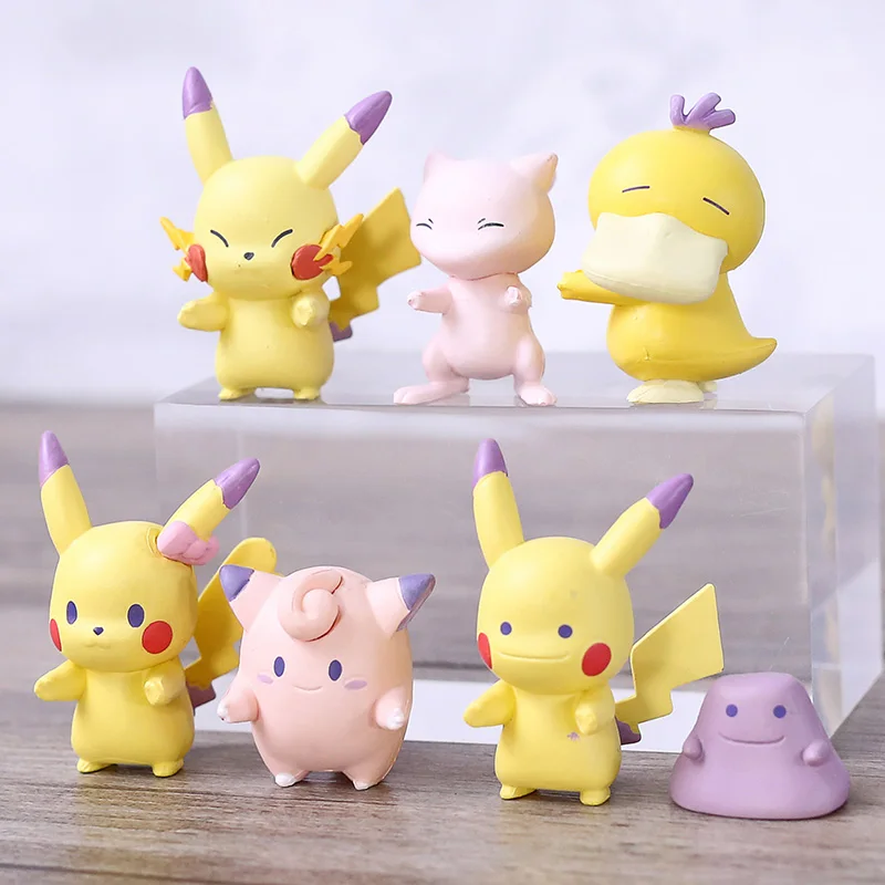 6 шт. Mewtwo Jigglypuff Новая коллекция куклы экшн-игрушки Pks фигурки модель игрушки для детей