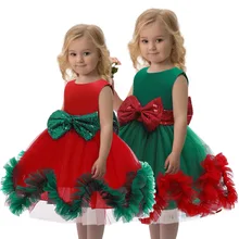 Кружевное платье для девочек; Летнее Детское рождественское вечернее платье без рукавов в европейском и американском стиле; вечерние платья принцессы с кружевным бантом