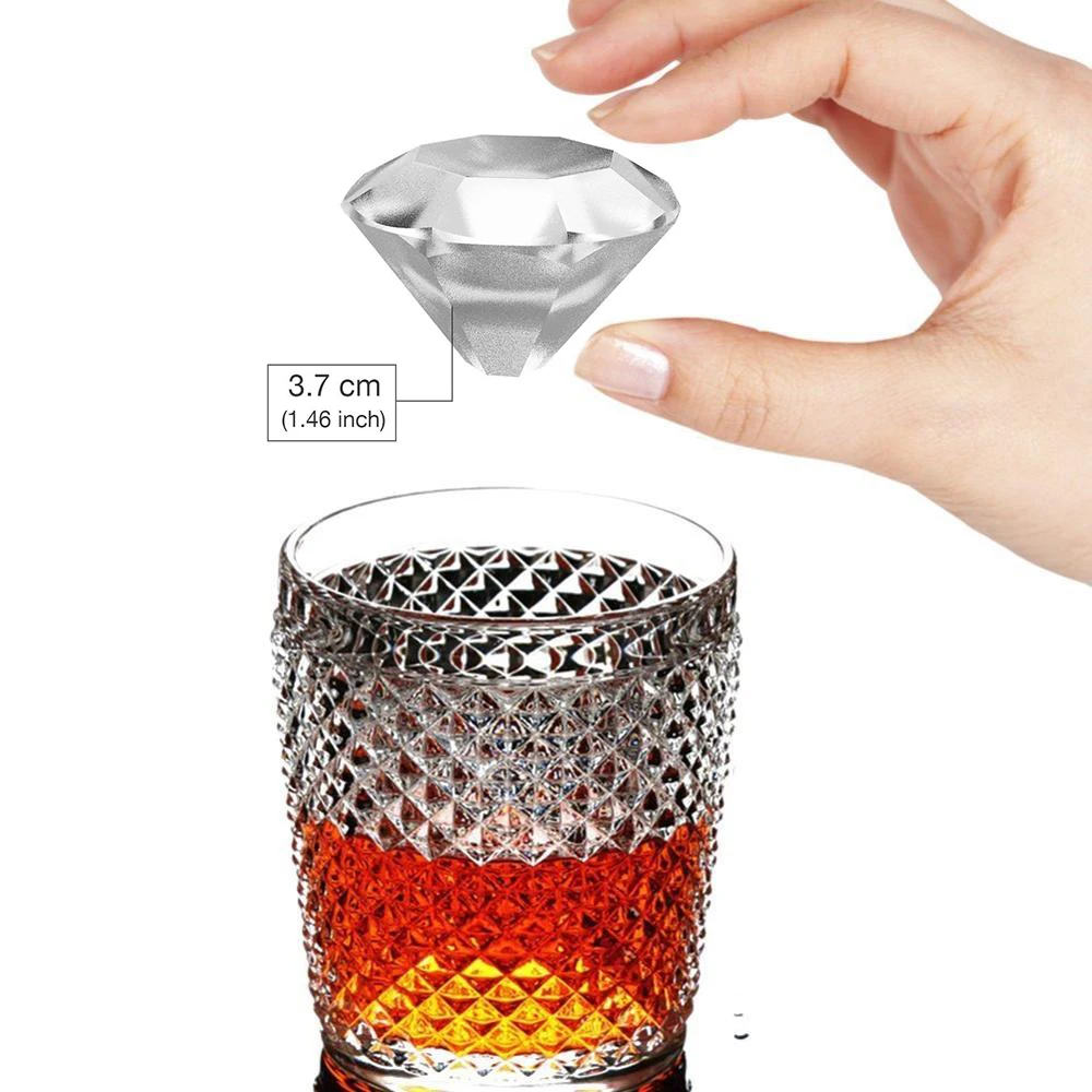 4 Holes Ice Mold Silicone Diamond Shaped Reusable Ice Cubes Maker Chocolate Mold Party Bar Tools