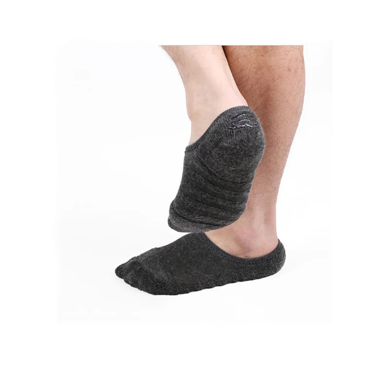 

Men's Towel Bottom Socks Cotton Fall/Winter Large Size Invisible Socks Solid Color Silicone Slip Deodorant Thick Terry Socks