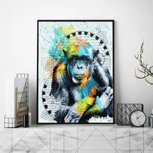 Граффити Обезьяна горилла животные картины холст настенная живопись для гостиной спальни современные картины для украшения без рамки