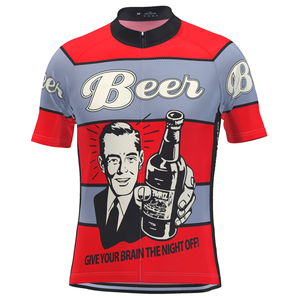 HIRBGOD, новинка, Мужская футболка с коротким рукавом для велоспорта, MTB, дышащая, красное пиво, одежда для велоспорта,, одежда для занятий велоспортом, TYZ087-01