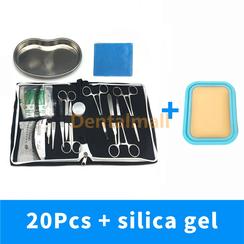 20Pcs and selica gel Хирургический шов посылка Набор для обучения студентов, научная помощь обучение хирургические инструменты - Цвет: 20Pcs and selica gel
