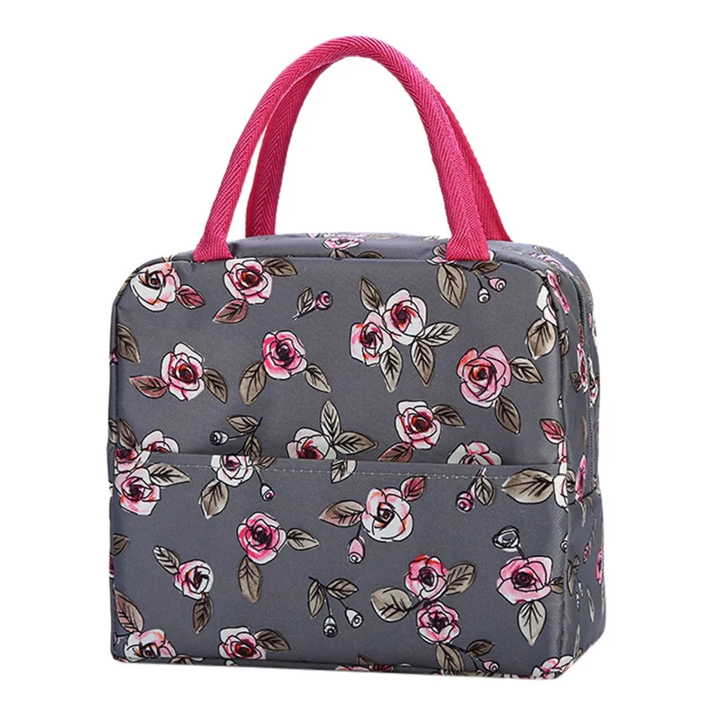 Простой 1 шт. свежий InsulationThermal Оксфордский обед сумки Водонепроницаемый удобно для отдыха сумки милый рисунок сумка-холодильник пакет Blosa - Цвет: B
