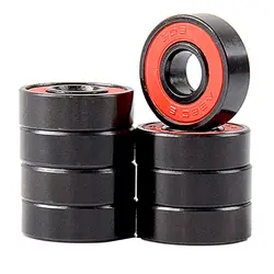 MagiDeal 8 Упаковка ABEC-9 608 скейтборд подшипник катание на коньках Longboard коньки кольцо ролик с шарикоподшипником красный черный 22 мм