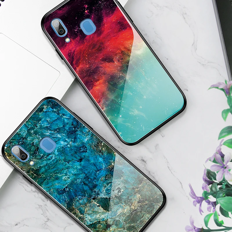Градиент Стекло чехол для samsung Galaxy A70 A60 A50 A40 A30 A20 A20e A10 A10e 20 10 E 20e чехол для телефона чехол s Fundas твердая обложка
