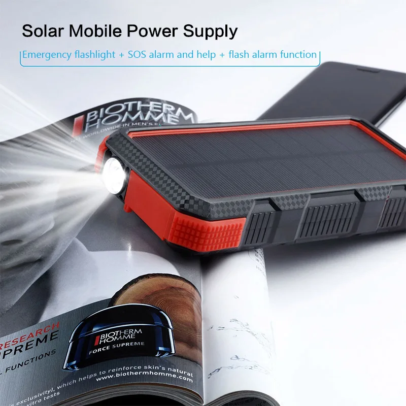 18 Вт 24000 мАч солнечная батарея Водонепроницаемая Солнечная Панель зарядное устройство QC3.0 Быстрая зарядка двойной USB внешний аккумулятор